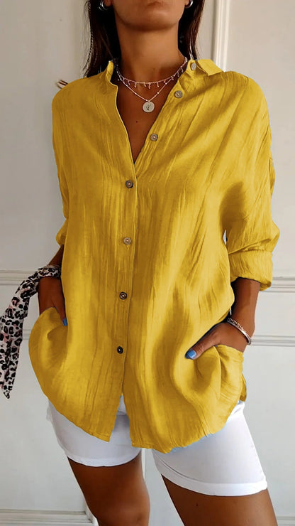 Casual Damesblouse Met Knopen – Voor Lente, Zomer En Herfst
