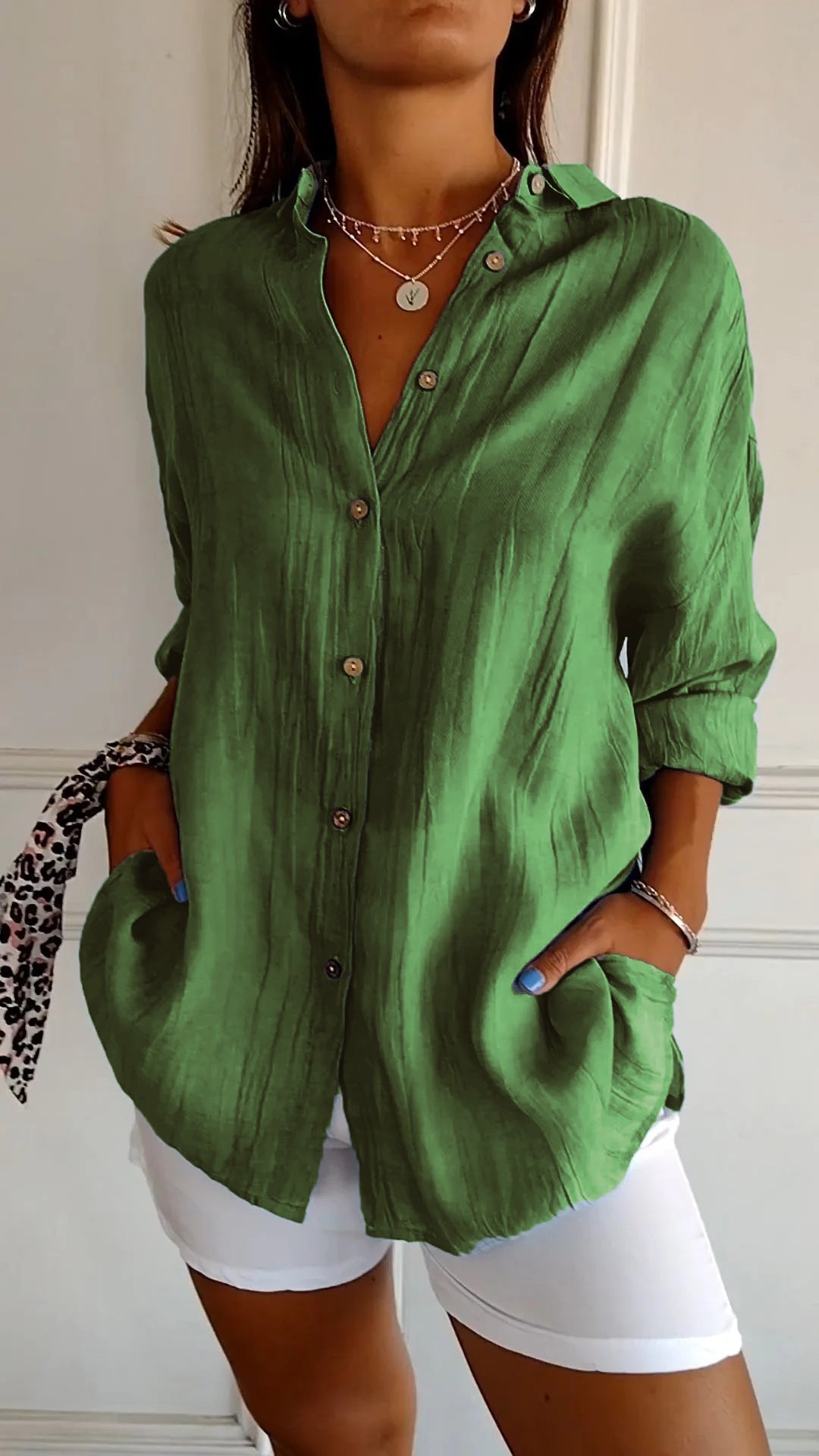 Casual Damesblouse Met Knopen – Voor Lente, Zomer En Herfst