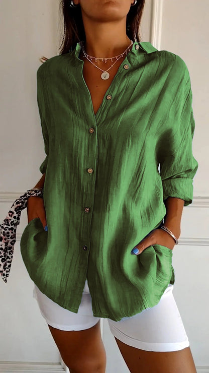 Casual Damesblouse Met Knopen – Voor Lente, Zomer En Herfst