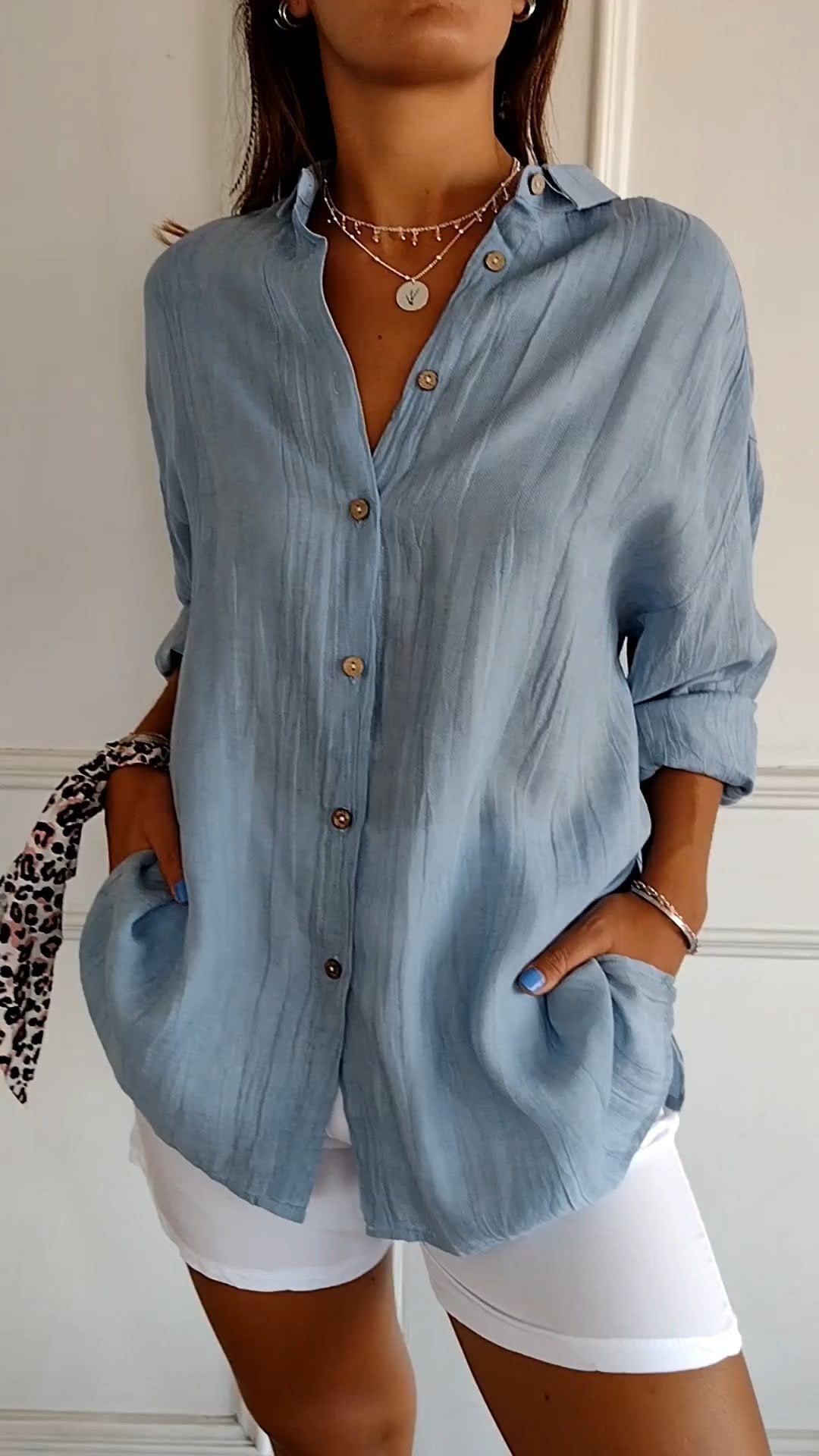 Casual Damesblouse Met Knopen – Voor Lente, Zomer En Herfst