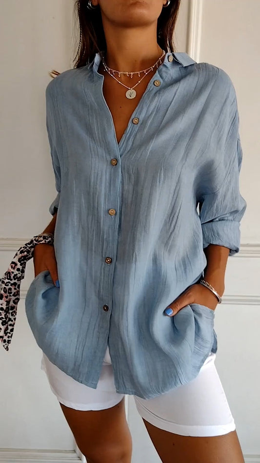 Casual Damesblouse Met Knopen – Voor Lente, Zomer En Herfst