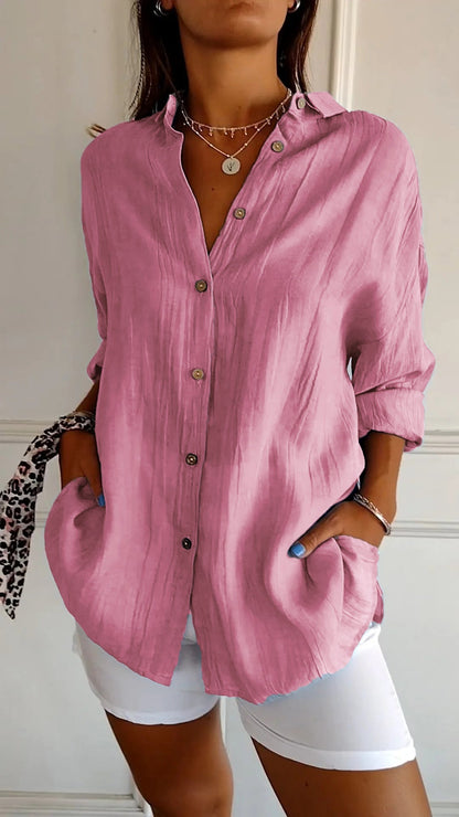 Casual Damesblouse Met Knopen – Voor Lente, Zomer En Herfst