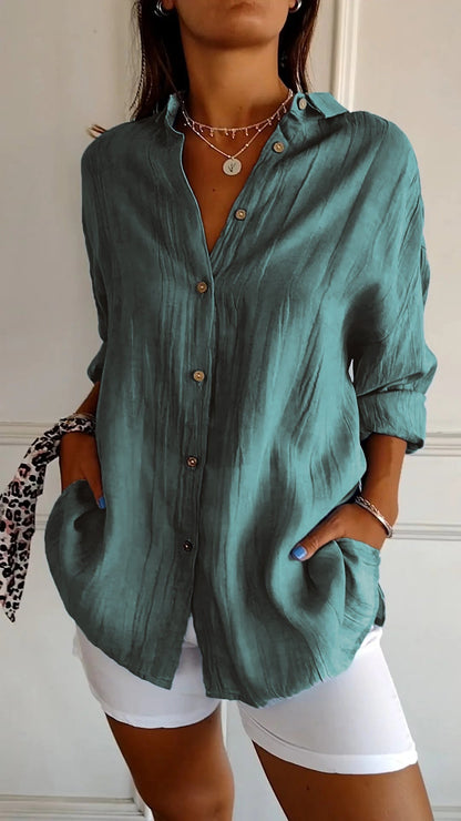 Casual Damesblouse Met Knopen – Voor Lente, Zomer En Herfst