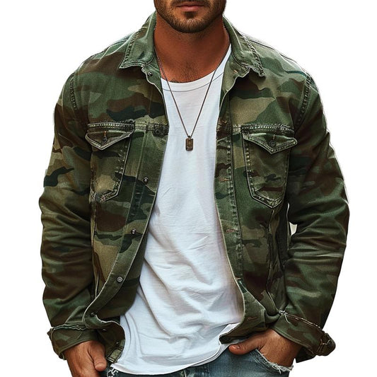 Heren Camo Canvas Jas