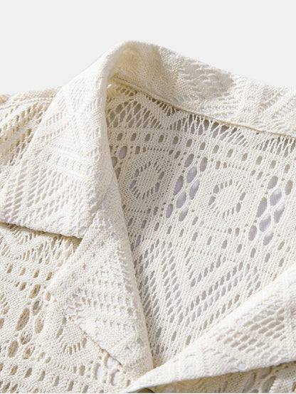 Zomerset voor heren met opengewerkt overhemd – ademend design, rechte broek & stijlvolle uitstraling