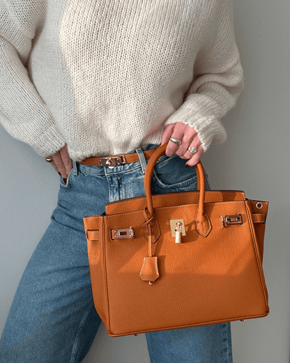 Gestructureerde Handtas Met Slot