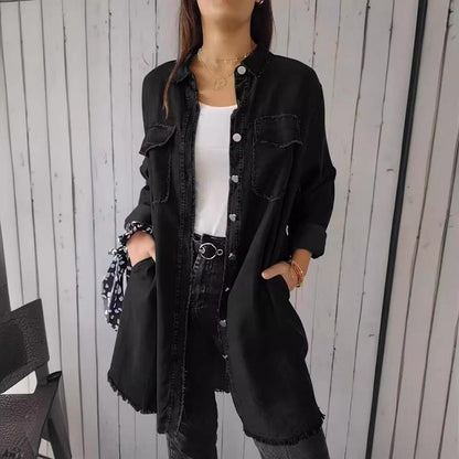 Dames Denim-Look Overhemdjurk Met Zakken – Lente, Zomer En Casual Citylooks