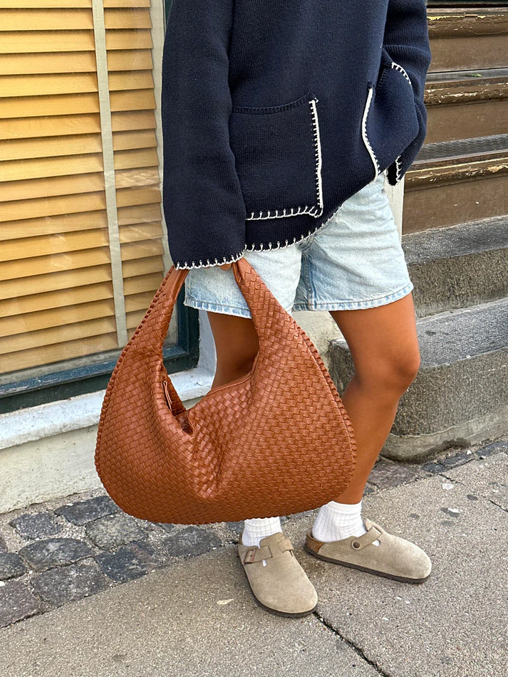 Tas Voor Dames – Luxe Gevlochten Schoudertas / Hobo Bag Met Ruim Formaat Voor Werk, Stad & Avondgebruik (Vier Seizoenen)