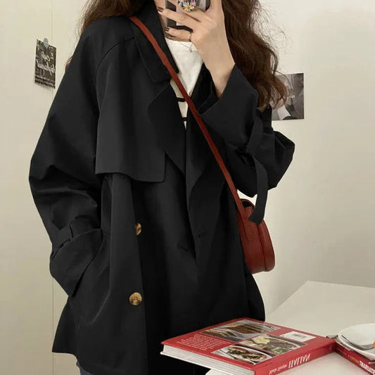 Klassieke Trenchcoat Met Dubbele Knopen – Elegante Damesjas Voor Lente, Herfst & Casual Chic