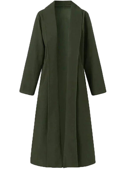 Lange Damesmantel Met Slanke Pasvorm – Elegant En Warm Voor Herfst En Winter
