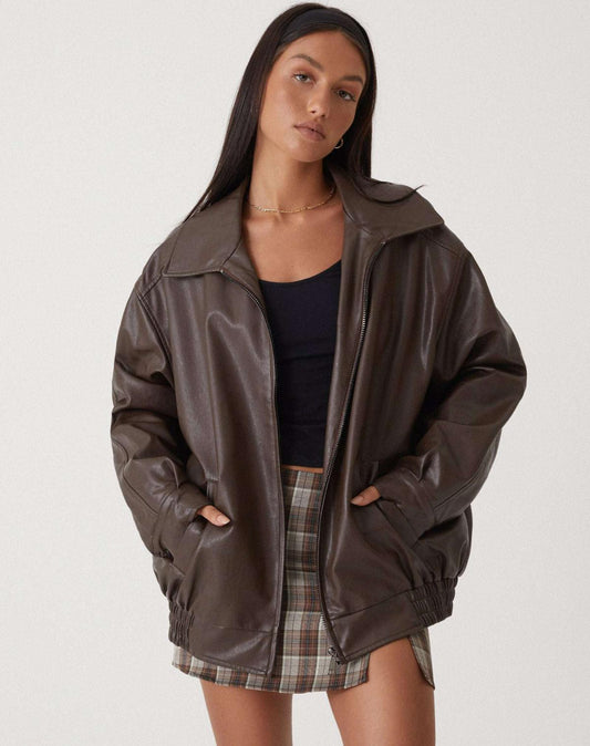 Trendy Oversized Leren Damesjas